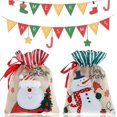 thumbnail image 1 of 2pcs Gift Bag Gift Pouch With Drawstring, Reusable Fabric Pouch Portable Drawstring Gift Bags For Xmas Decor, Candy Shis Christmas, 1 of 3