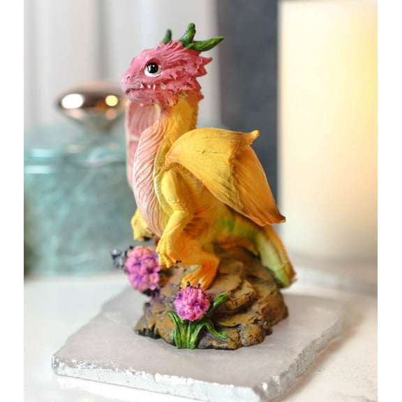 Colorful Fruits Vegetables Yellow Onion Dragon Figurine Fairy Garden Decor