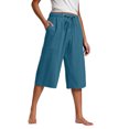 thumbnail image 2 of Bzhegqhd Women's Summer Casual Loose with Pockets Drawstring Elastic Waist Pants Short Pants, 2 of 6