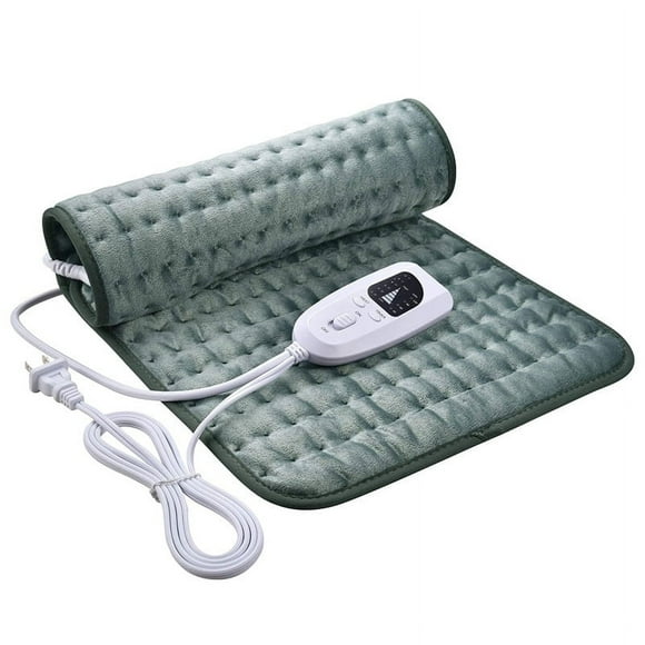 Jinsinto Extra Large Heating Pad with Rapid Heat Technology and 6 Temperature Settings, Flannel Heating Pad/Back/Neck/Shoulder/Abdominal/Leg Pain Relief (Green) 60*30cm
