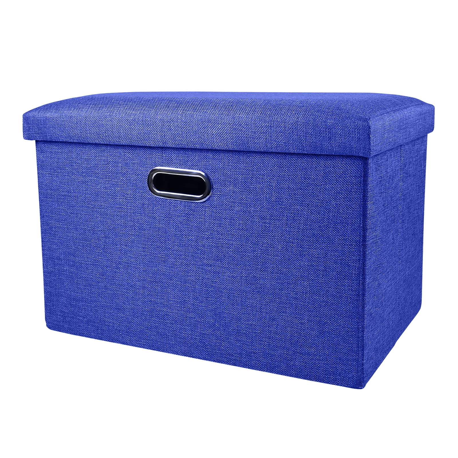 Folding Storage Ottoman Bench 16" Foot Rest Stool Seat With Handle