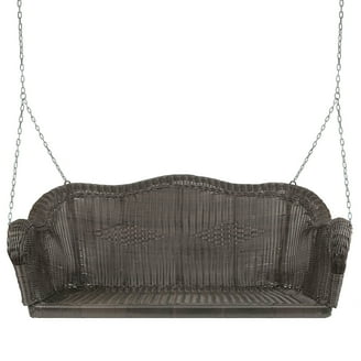 Northlight Hand Woven Resin Wicker Porch Swing with Chain - Green