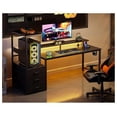 thumbnail image 2 of 59 Inch Gaming Desk with USB Charging Ports & LED Light - Reversible Computer Desk with 3 Fabric Drawers, Monitor Stand, CPU Stand, and Side Hook, Modern Office Desk, Pure Black, 2 of 8