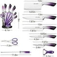thumbnail image 3 of Dot Pet Purple Gradient Handle Stainless Steel Kitchen Knife Set, 9-Piece, 3 of 7