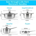 thumbnail image 2 of Ensemble de Casseroles et Poêles en Acier Inoxydable, Ensemble de Cuisine 7 Pcs avec Couvercles en Verre, Poignée Qui Reste Froide, Compatible avec Plaques à Induction/électrique et à Gaz, Lave-Vaisselle, 2 of 7