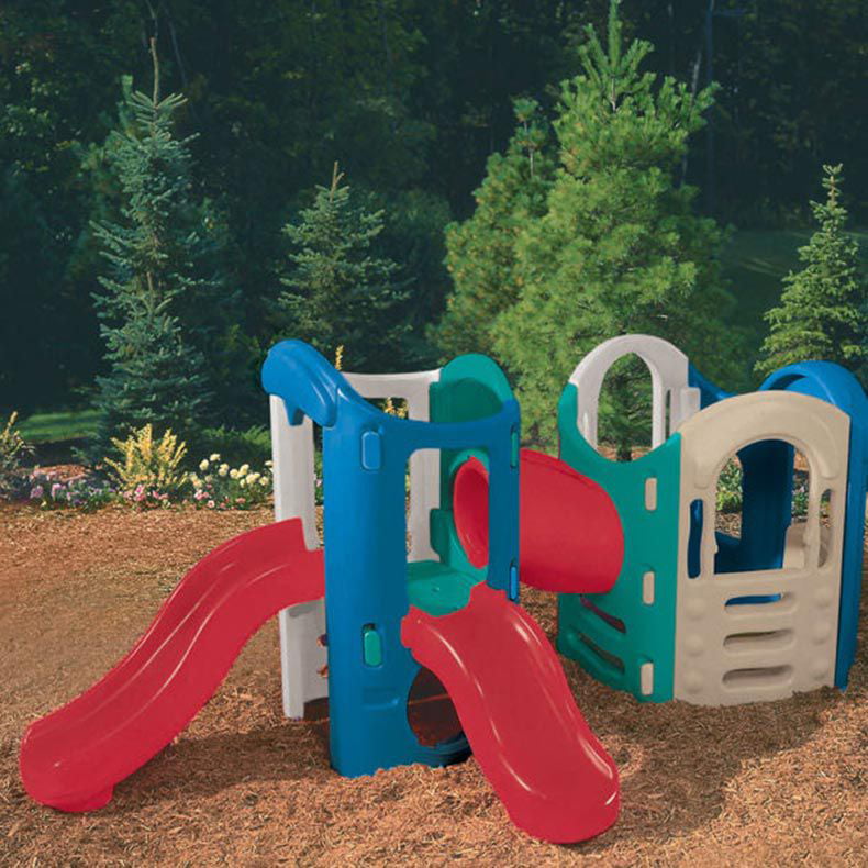 little tikes playset with 2 slides and tunnel
