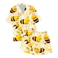 thumbnail image 1 of SXcggal One Ensemble de Pyjama Imitation Soie Imprimée pour Filles, Manches Courtes, Mignon, Confortable, Léger, Vêtements pour Enfants, 1 of 4
