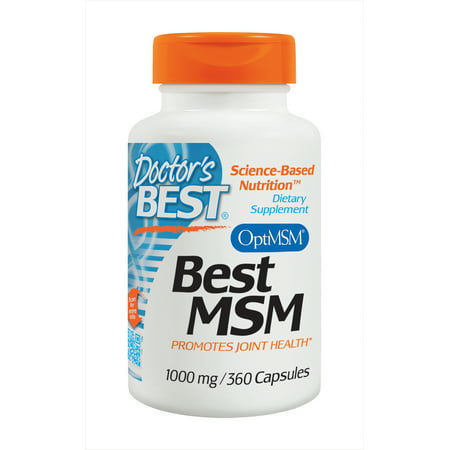 Doctor's Best MSM with OptiMSM, Non-GMO, Gluten Free, Joint Support, 1000 mg, 360