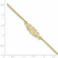 thumbnail image 2 of 14k Yellow Gold Filigree Heart 9 Inch Anklet Ankle Bracelet Love, 2 of 6