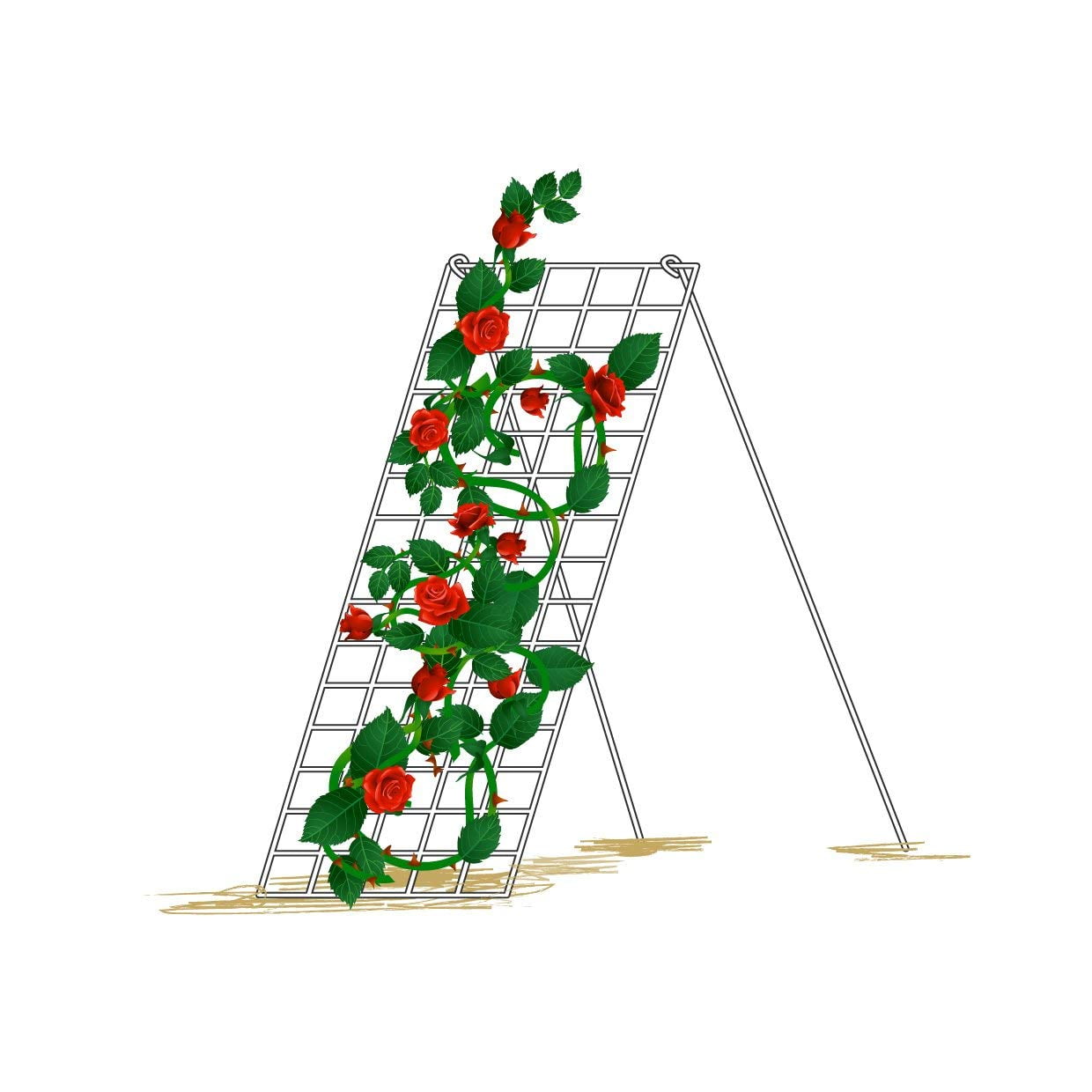 Mr. Garden Cucumber Trellis Brace Metal Trellis White Panel Size 23.6