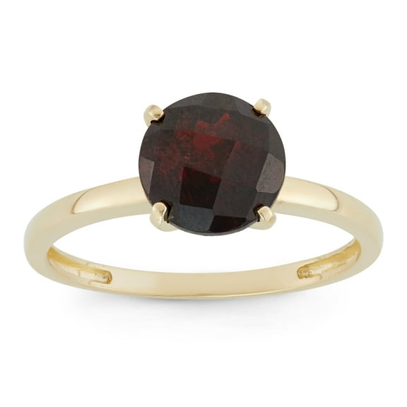 10k gold round gemstone ring