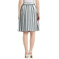thumbnail image 3 of Unique Bargains Women's Stripes Button Front Elastic Back A Line Midi Skirt, 3 of 7