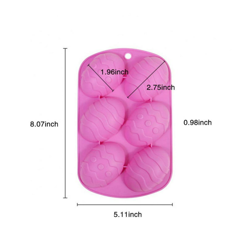 2 Pack Easter Egg Shaped Silicone Cake Mold 6-Cavity Chocolate Cook Trays  for DIY Candy Chocolate Jelly Fondant Making, 2 Colors 
