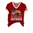 thumbnail image 3 of YVNAURA Women's Patriotic 250th Anniversary T Shirt V Neck USA Flag Graphic 1776-2026 Tee Semiquincentennial Family Heritage Keepsake Gift for Mom Wife Grandmother 4th of July, Red, L, 3 of 9
