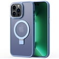 thumbnail image 6 of Compatible with iPhone 15 Pro Max Case with Ring Stand 180° Rotatable Magnetic Kickstand Invisible Holder Frosted Translucent Fashion Luxury Protection Shockproof Case for Women Girls Man, 6 of 10