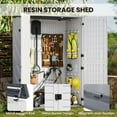 thumbnail image 2 of Resin Outdoor Storage Shed, 34/65 Cu Ft Outdoor Storage Cabinet, Waterproof Resin Storage for Trash Can, Garden Tools, Pool Supplies, 2 of 9