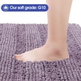 thumbnail image 2 of HAKUNA Striped Lavender Bathroom Rug Set 2 Piece 24"x17"+48"x20" Ultra Soft, Non Slip Chenille Toilet Mat, Absorbent Plush Shaggy Bath Mats for Bathroom, Bedroom, Kitchen, Charcoal, 2 of 6