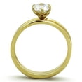 thumbnail image 3 of IP Gold(Ion Plating) Stainless Steel Ring with AAA Grade CZ in Clear for Women Clear Stone Color Style TK1439 Size 5, 3 of 4