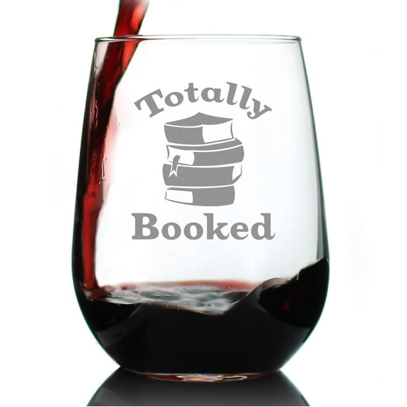 Bevvee Stemless Wine Glass 17 oz Totally Booked Book Lover Gifts Wine Glasses