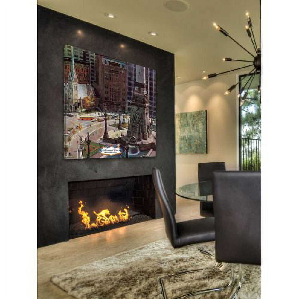 "Monument Circle" Painting Print on Wrapped Canvas