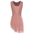 thumbnail image 4 of Doomiva Women's Modern Lyrical Dance Dress Ballet Dancewear High-Low Mesh Skirted for Figure Skating Dusty Pink XXL, 4 of 5