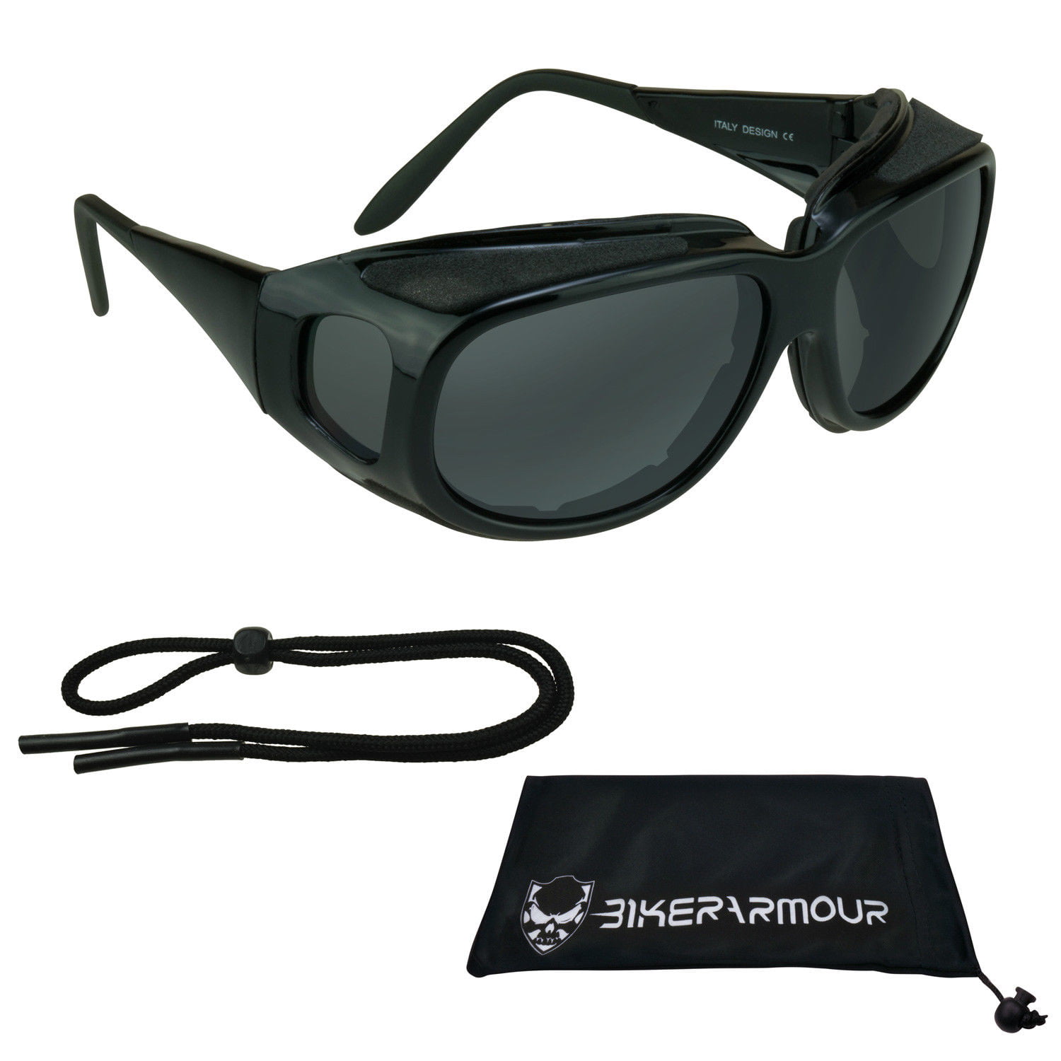 Z87 Cover Motorcycle Cycling Fit Over Glasses Goggles Padded 2 Lenses Horseback 