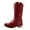 Red, variant on UngA Womens Boot Slouchy Boots Zip up Flat Mid Calf Boots Women Red,Size 9