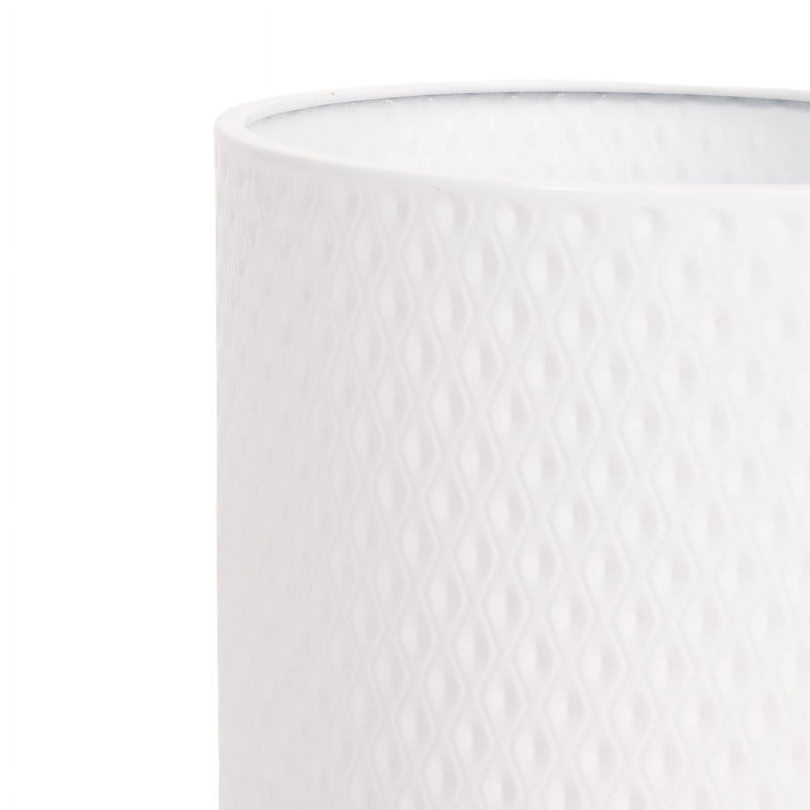 2-Piece Modern Metal Planter Pot With Peg Base - White - 10.75"H x 10.25"W / 8.75"H x 8"W