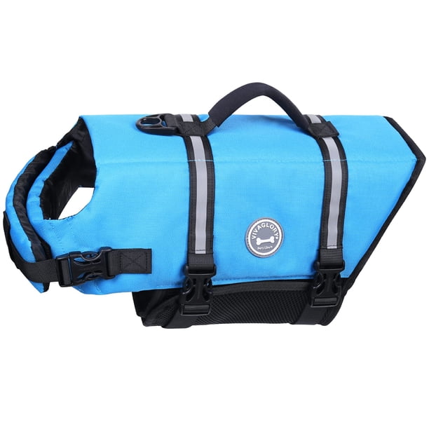 Chaleco salvavidas para perros VIVAGLORY Ripstop para paseos en bote, color azul