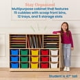 thumbnail image 4 of ECR4Kids Multi-Section Mobile Tray Cabinet and 15 Scoop Front Bins, Classroom Furniture, Natural, 4 of 9