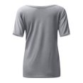 thumbnail image 5 of Blusa de manga corta con cuello en V para mujer, cómoda, informal, de manga corta Pompotops hkajfhjk465746, 5 of 5