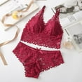 thumbnail image 3 of KOOYTE French Bra Comfortable No Steel Ring Lace Underwear Two-piece Suit Ladies Underwear Suit, 3 of 5
