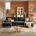 thumbnail image 7 of 111 Inch U Shaped Sectional Sofa with Double Chaise, Large Lounge Design Modular Couch for Living Rooms and Apartments, Black, 7 of 7