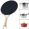 thumbnail image 1 of Heat Diffuser Plate Disc Kitchen Cookware Milk Coffee Heat Diffuser Ring Simmer Ring with Wooden Handle, 1 of 7