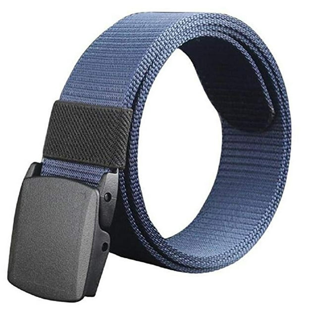 Men Solid Color Steel Buckle Nylon Woven Inner Belts Hypoallergenic Adjustable Waist Band
