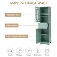 thumbnail image 4 of DEALTOPS Modern Bathroom Cabinet with Drawer and 2 Cabinets, Slim Freestanding Storage Cabinet with adjustable shelf for Bathroom - Green, 4 of 8