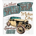 thumbnail image 3 of Ambesonne Cars Shower Curtain, Limitless Speed Advert, 69"Wx70"L, Sand Brown Blue Grey, 3 of 3