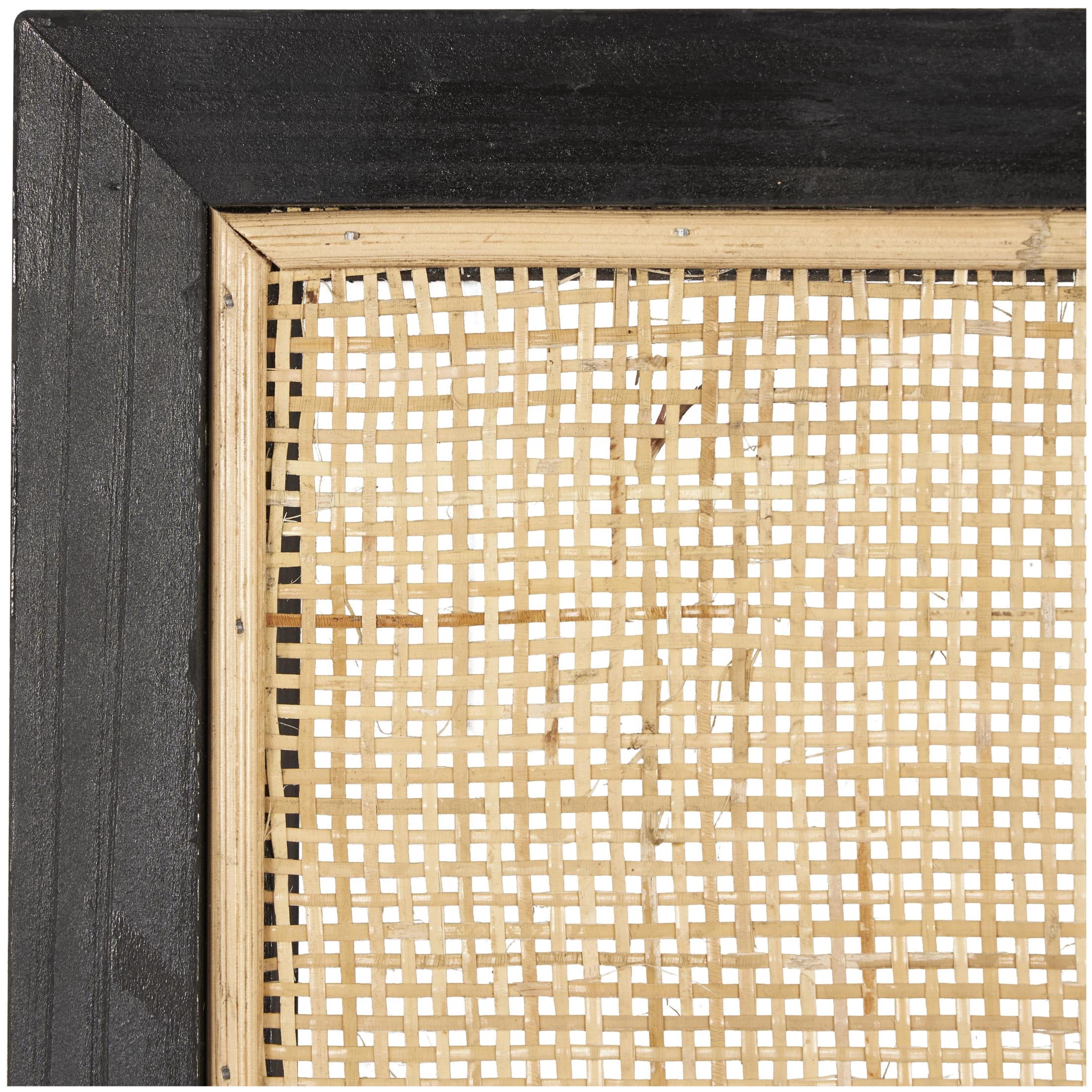 DecMode 30" x 42" Brown Wall Mirror with Black Accent Frames