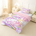 thumbnail image 2 of Metsweet Magical Horse Twin Comforter Sets 2pcs, Cute Unicorn Rainbow Hot Air Balloon Bedding Set,Pink Reversible,1 Comforter and 1 Pillowcase, 2 of 6