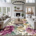 thumbnail image 3 of Area Rug for Living Room, Spring Flowers Non-Slip Indoor Large Carpet for Bedroom/Dining Room, Farmhouse Botanical Blossom Floral Birds Washable Low-Profile Rectangle Floor Runner Rugs - 5 x 8 Ft, 3 of 8