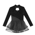 thumbnail image 7 of iiniim Lyrical Dance for Girls Sparkly Rhinestone Ballet Leotard with Wrap Skirts Modern Dancewear Black 6, 7 of 7