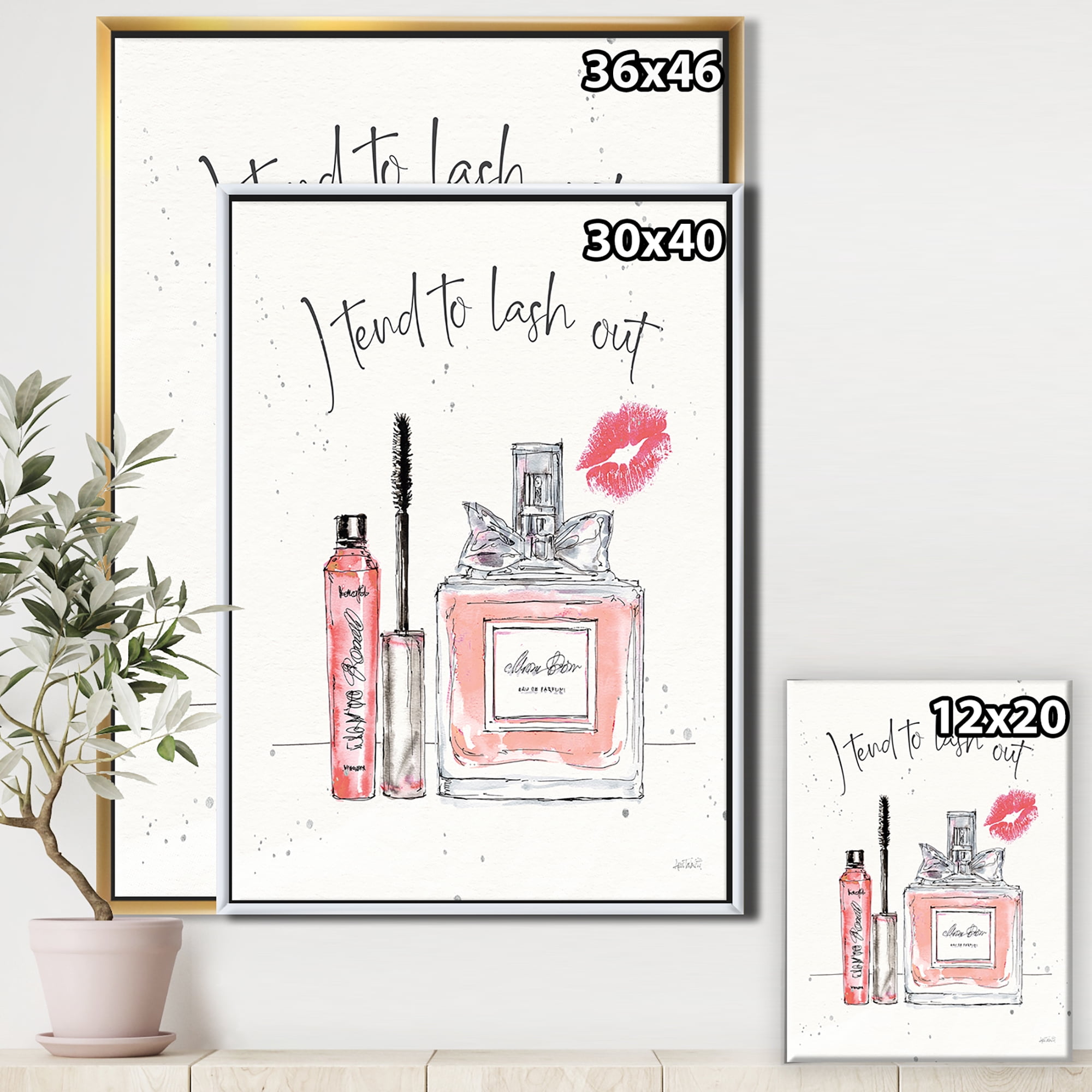Designart ' Glam Chic Accents V ' Fashion Framed Canvas