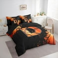 thumbnail image 4 of Homewish Cartoon Basketball Boys Bedding Comforter Set 7 Pieces, Black Orange Monogrammed D Full Bedding Set, Modern Ball Sports Player Reversible Fitted Sheet Flat Sheet, Lightweight Room Decor, 4 of 8