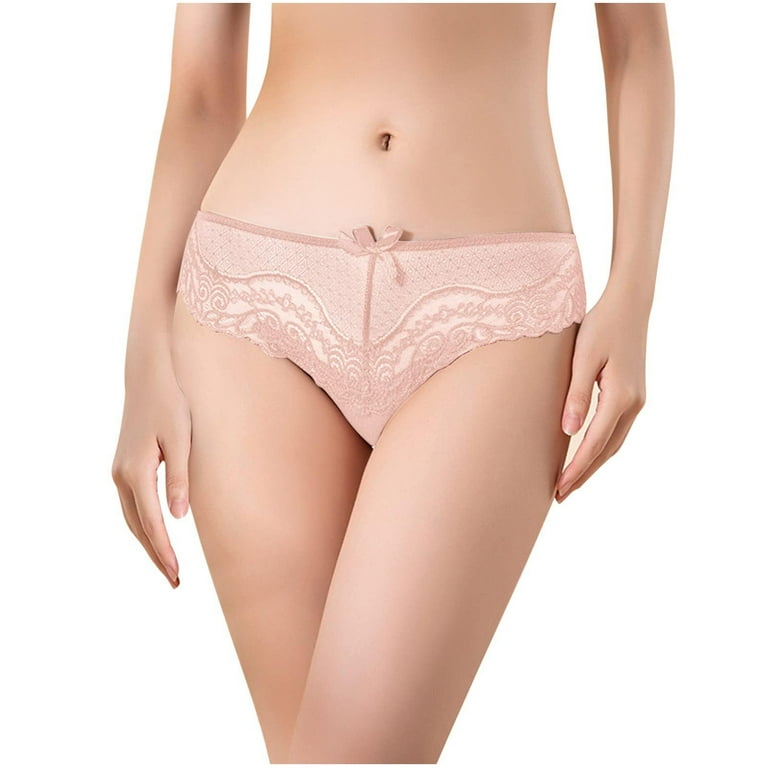Lopecy-Sta Women Sexy Lace Underwear Lingerie Thongs Panties Ladies  Underwear Underpants Sales Clearance Thongs for Women Pack Birthday Present  Beige 