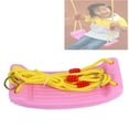 thumbnail image 4 of Columpio de plástico para interiores y exteriores para niños, columpio para patio de juegos con cuerda de nailon (rosa extendido), 4 of 8