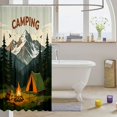 thumbnail image 3 of Manfei Jungle Campfire Tents Shower Curtain 72Wx72L,Happy Camping Bathroom Curtain,Green Brown, 3 of 6