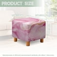 thumbnail image 3 of SCRAWLGOD Pink Marble Print Stretch Ottoman Slipcover Square Folding Storage Stool Ottoman Cover Breathable Footstool Covers Slipcover Chair Covers for Living Room, 3 of 7