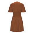 thumbnail image 5 of Ashirexll Summer Dresses for Women, Midi Dresses for Women Deep V-Neck Solid Color Leaf Sleeve Short Sleeve Hooded, 5 of 6