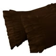 thumbnail image 3 of 2 Piece Vintage Ruffle Pattern Solid Chocolate Pillow Shams, (Queen 20X30 Pillow Cover), 100% Egyptian Cotton, 800 Thread Count, Queen Size, 3 of 3