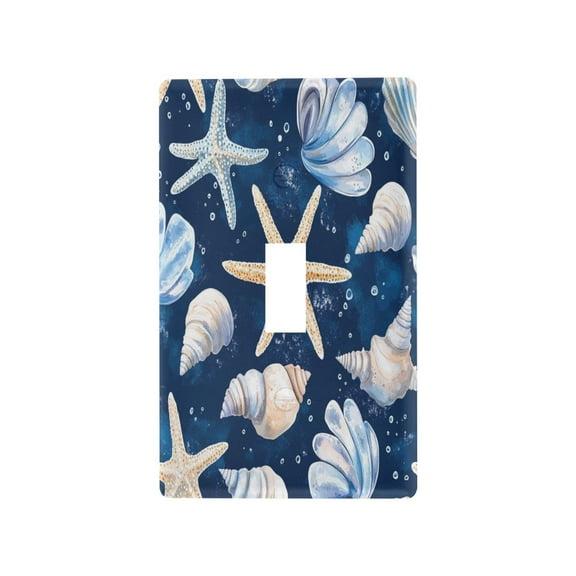 New Flame-Retardant Switch Plate Cover，DIY Wall Plate Decor with Screws，Watercolor Starfish